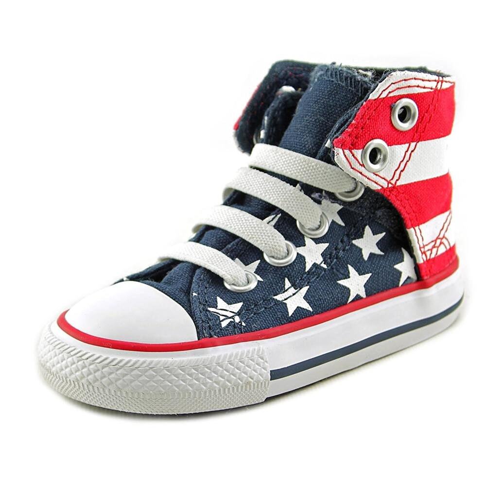 Converse Infants Chuck Taylor Red White Blue American Flag Sneakers Size 3